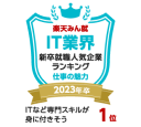 日経コンピュータ×楽天みん就の「IT業界新卒就職人気企業ランキング（ユーザー系/金融グループ部門）」2023年卒第1位