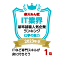 日経コンピュータ×楽天みん就の「ITなど専門スキルが身に付きそうランキング（ユーザー系/金融グループ部門）」2023年卒第1位